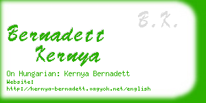 bernadett kernya business card